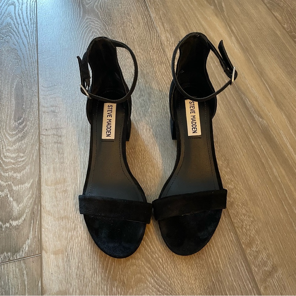 Steve Madden Black Ankle Strap Heels